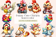 Funny Chicken Clipart - Crazy Chicke, an Illustration by DreamArtGraphic (Thumbnail 1 of 5)