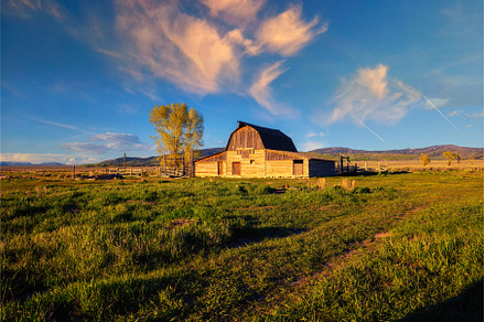 Sunset over John Moulton Barn at, a Nature Photo by Nick Fox
