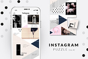 Instagram PUZZLE template -Geometric, a Social Media Template by CreativeFolks (Thumbnail 1 of 6)