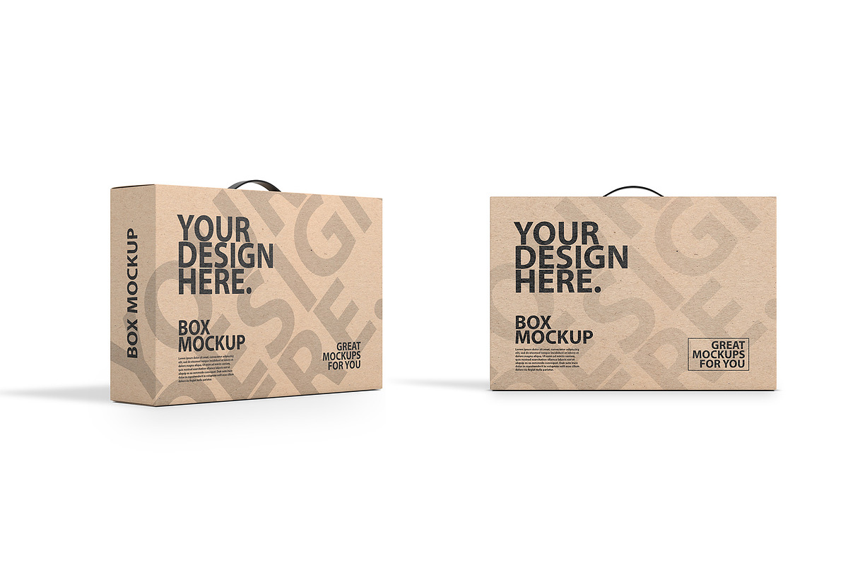 Kraft Box with Handle Mockup, a Packaging Mockup by GreatFruit (Photo 2 of 7)