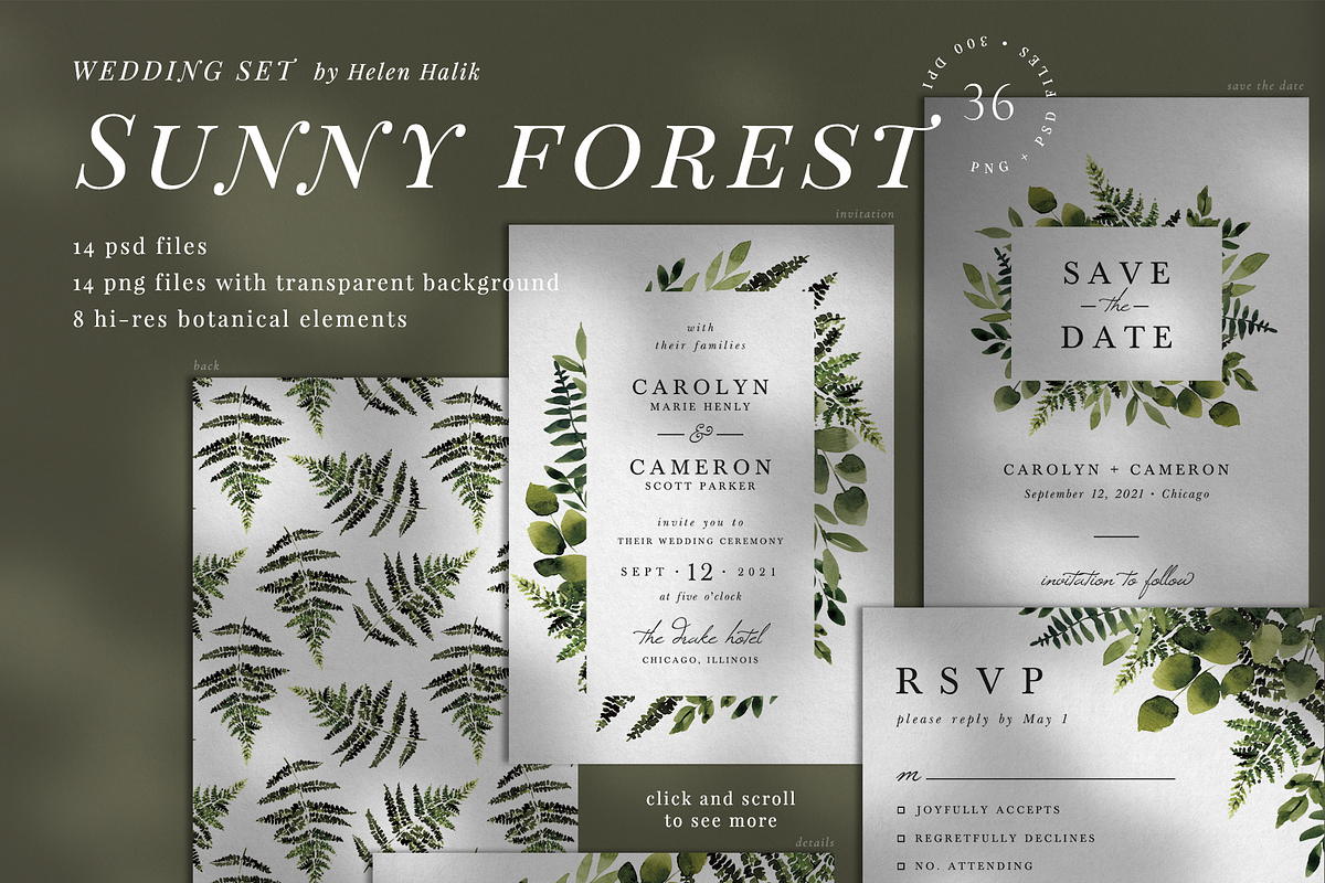 10 IN 1! Wedding invitations bundle, an Invitation Template by Helen Halik art (Photo 6 of 11)