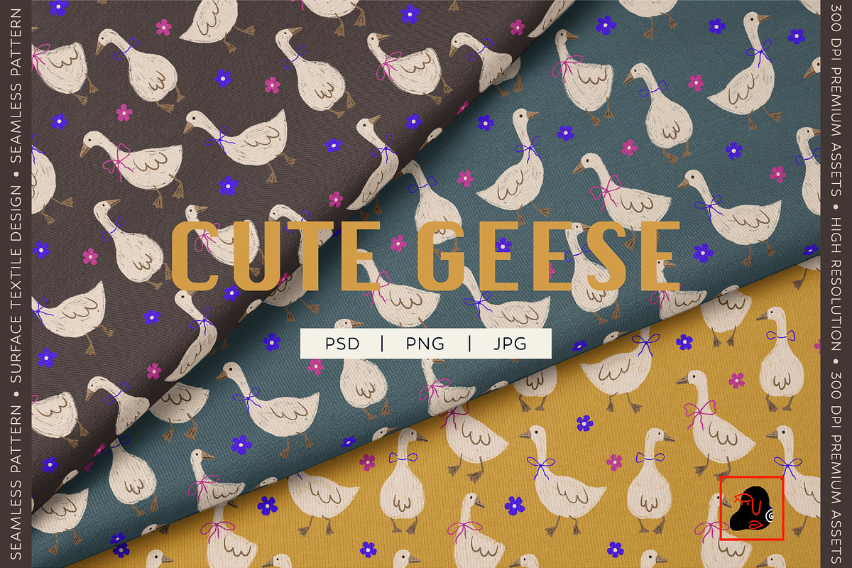 Cute Geese - Seamless Pattern, a Pattern Graphic by Alona Savchuk (Photo 1 of 11)