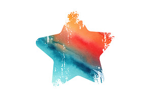 Grunge colored dirty star icons, an Object Illustration by Nenahliadava Design