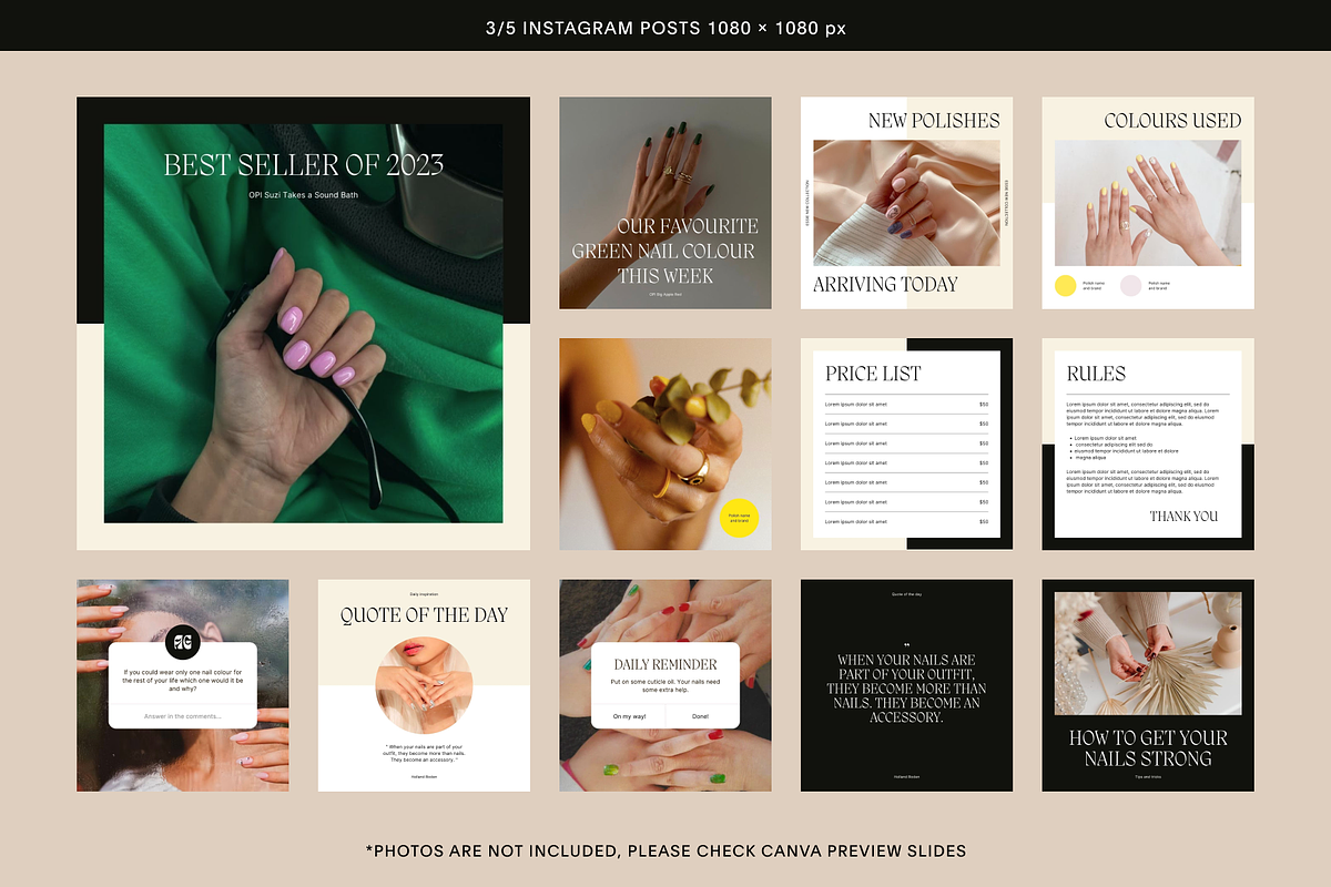 50 Instagram Beige Profile Posts, a Social Media Template by Studio K (Photo 4 of 9)
