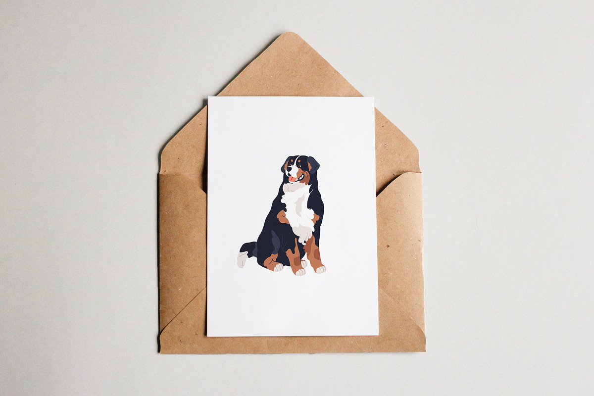 Cute bernese mountain dog set, an Animal Illustration by Good Studio (Photo 6 of 6)