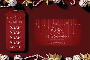 Christmas Sale Mockup, an Advertising Mockup by skybluecreative