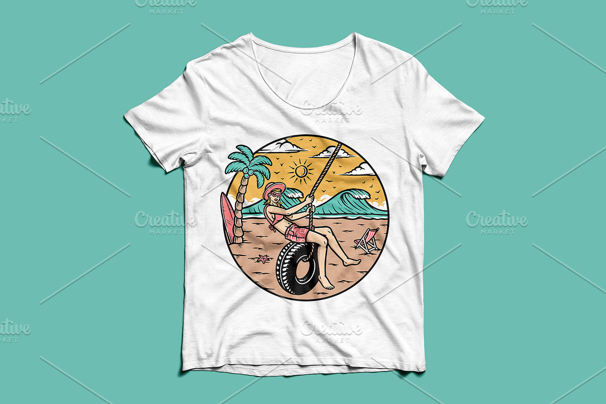 Women having fun on the beach, a Person Illustration by gunaonedesign (Photo 3 of 5)