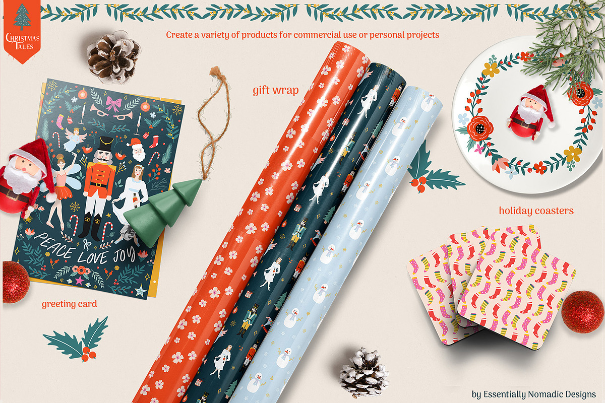 Nutcracker Christmas Pattern Graphic, a Seasonal Illustration by Essentially Nomadic (Photo 5 of 13)