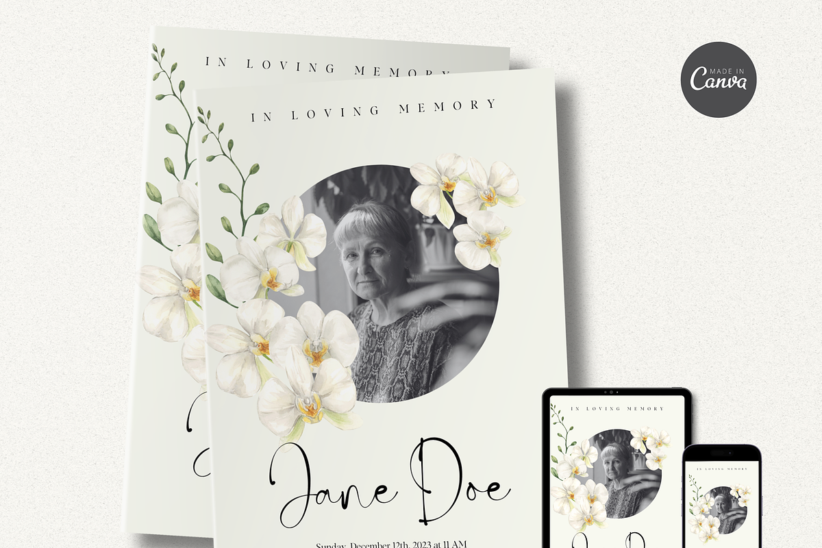 Funeral Program Template Set I Canva, an Invitation Template by The Social Stuff (Photo 2 of 10)