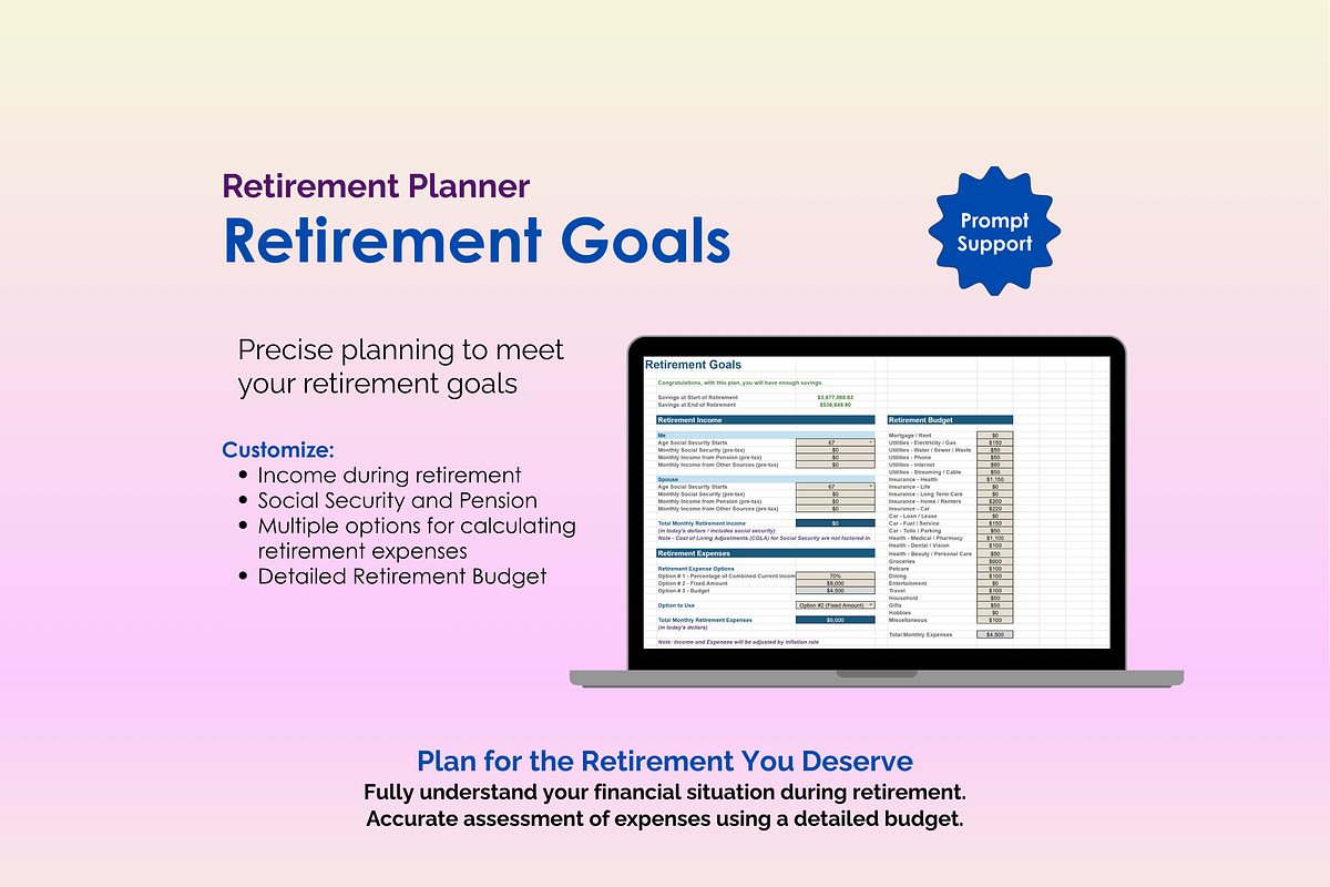 Retirement Planner - Google Sheets preview 4