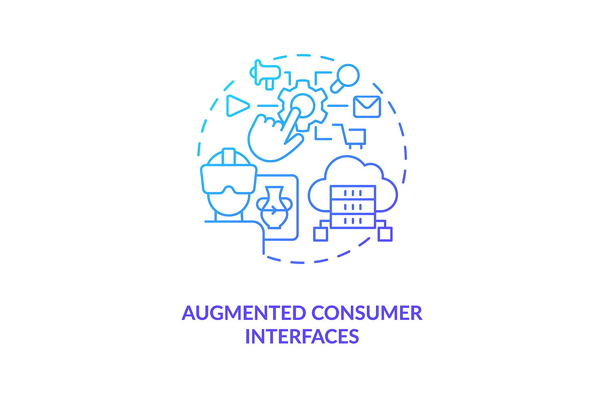 Augmented consumer interfaces blue, an Icon by IMG Visuals