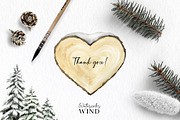 Watercolor Winter Forest Clipart, an Illustration by Ksenia Shmakova (Thumbnail 11 of 11)