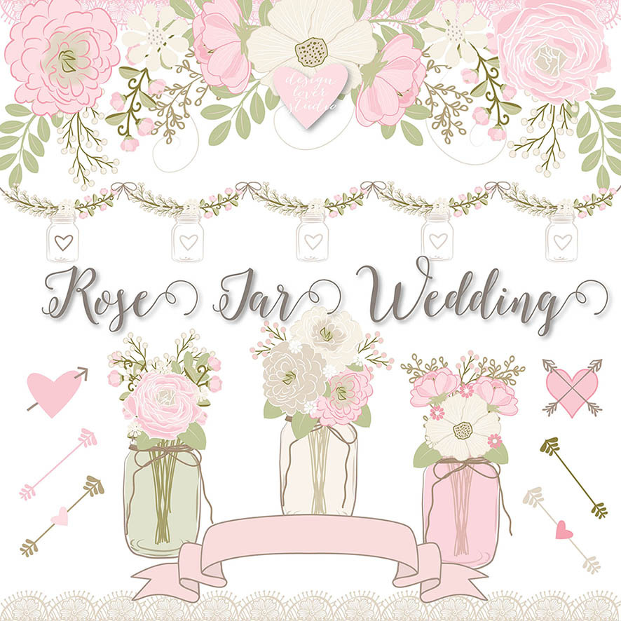 Vector Rose wedding flower, an Illustration by designloverstudio