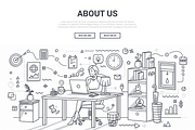 About Us Doodle Background Template, a Work Illustration by Flat Icons (Thumbnail 2 of 2)