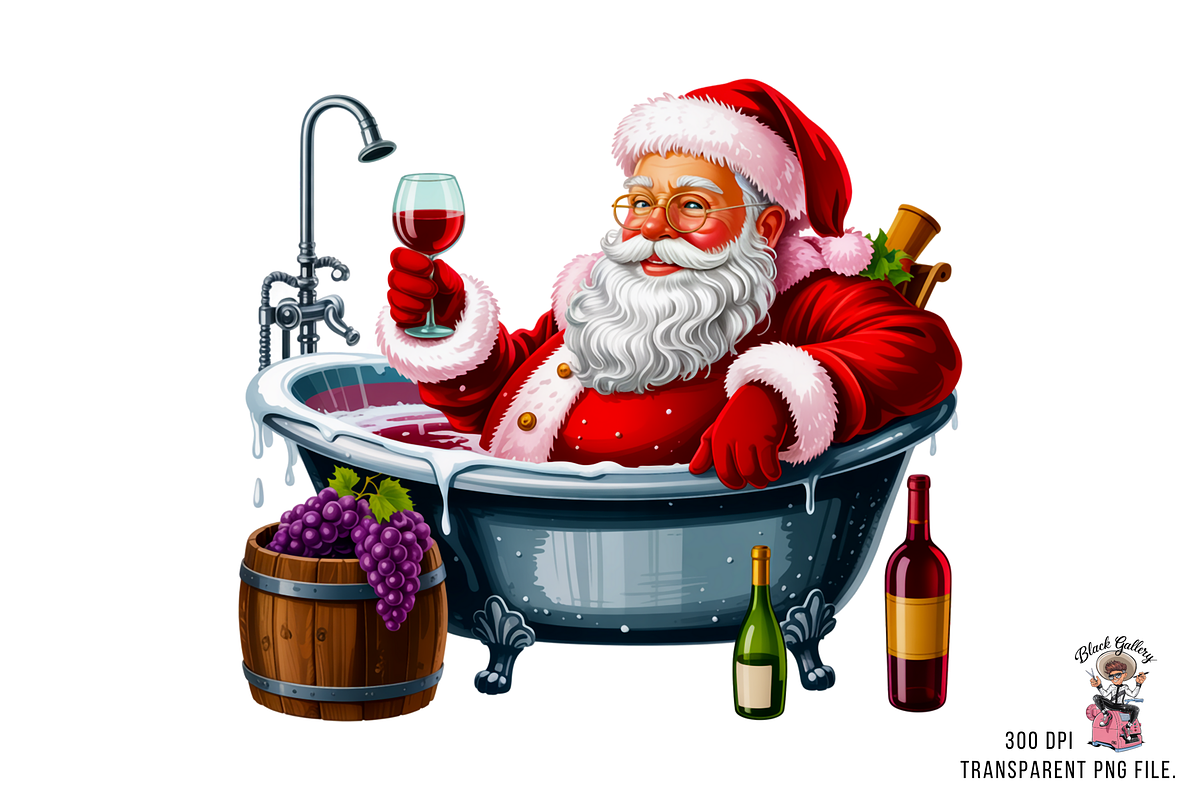 10 PNGs Funny Santa Clipart Bundle, a Graphic by Clipart Bloom (Photo 4 of 17)
