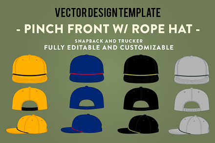 Hat Template - Pinch Hat, a Hat Mockup by Template Haven