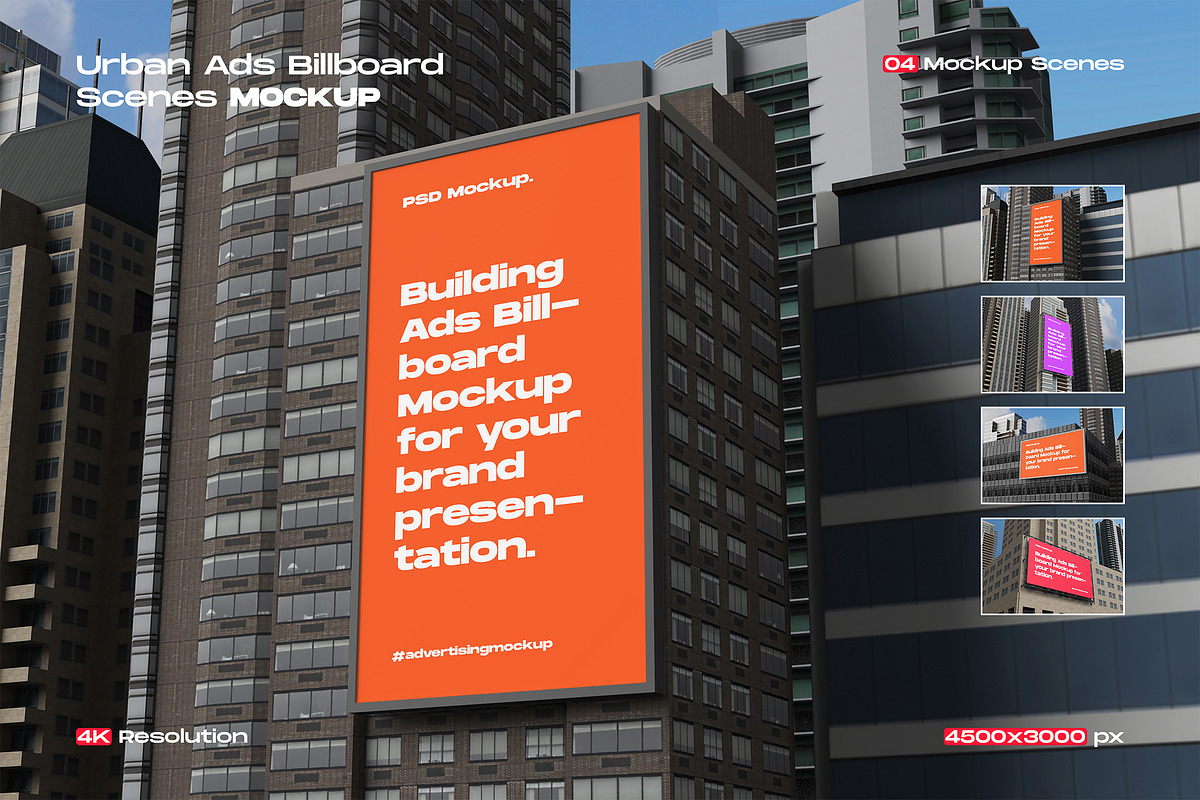 Realistic Urban Billboard Mockup, an Advertising Mockup by My Code Std (Photo 1 of 6)