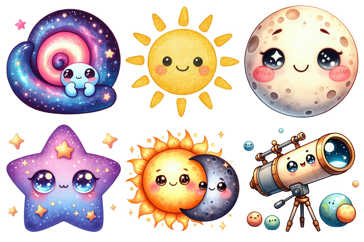 Kawaii Sky & Space Sublimation, an Illustration by Pixels.Craft (Photo 2 of 7)