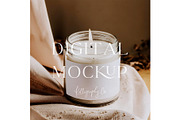 Moody Candle Label PSD Mockup, a Mockup by Kelligraphy Co. (Thumbnail 1 of 2)