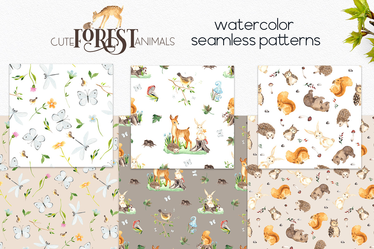 Watercolor Forest Animals, an Object Graphic by Ana-Sakuta (Photo 13 of 18)