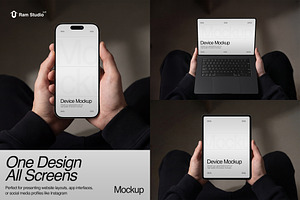 Hand Holding Device Mockup Scene