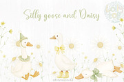 Silly goose and daisy - clipart, an Animal Illustration by Lolytop Studio (Thumbnail 1 of 4)