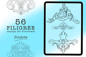 Filigree Procreate Brushset - Stamp
