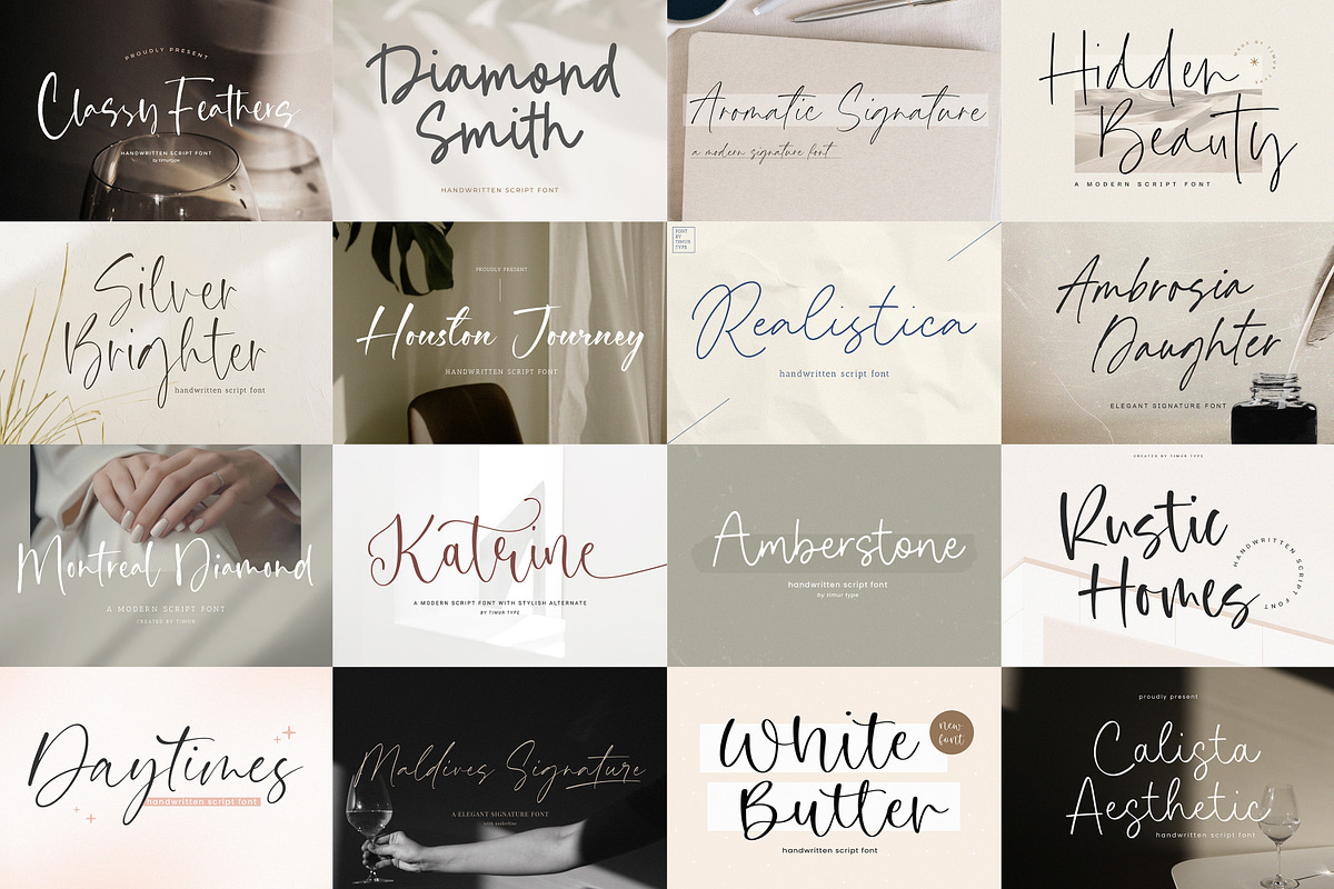The Modern Wedding Font Bundle, a Script Font by Timurtype (Photo 8 of 8)