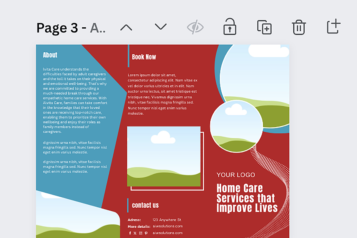 Home Care Service Trifold Brochure, a Brochure Template by AIW SOLUTIONS (Photo 2 of 4)