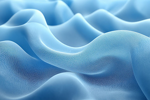Soft waves of light blue fabric create a serene and calming visual texture., a Background Photo by ImageMir