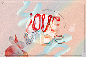 Love Vibes Gradients 3D Shapes