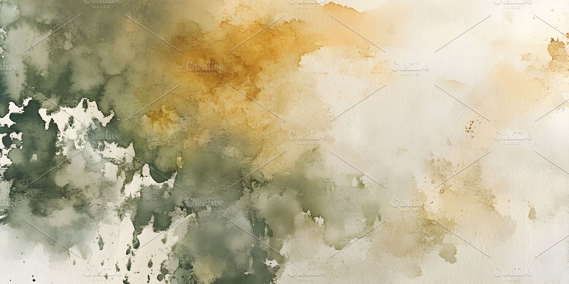 Textured Watercolor Background in Earthy Green and Beige Hues, a Background Photo by Photostock