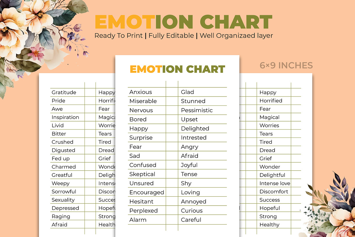 Emotion Chart Kdp Interior, a Stationery Template by Hurairagraphics (Photo 1 of 5)
