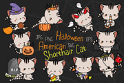 Halloween Cute Cat Illustrations, an Animal Illustration by ArtVarStudio (Thumbnail 1 of 3)