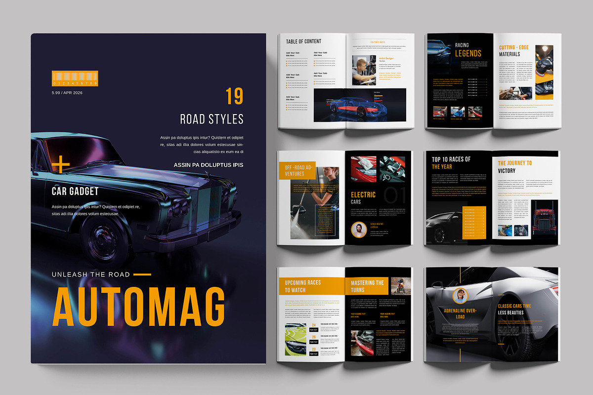 Automotive Magazine Template, a Magazine Template by ContestDesign (Photo 1 of 3)