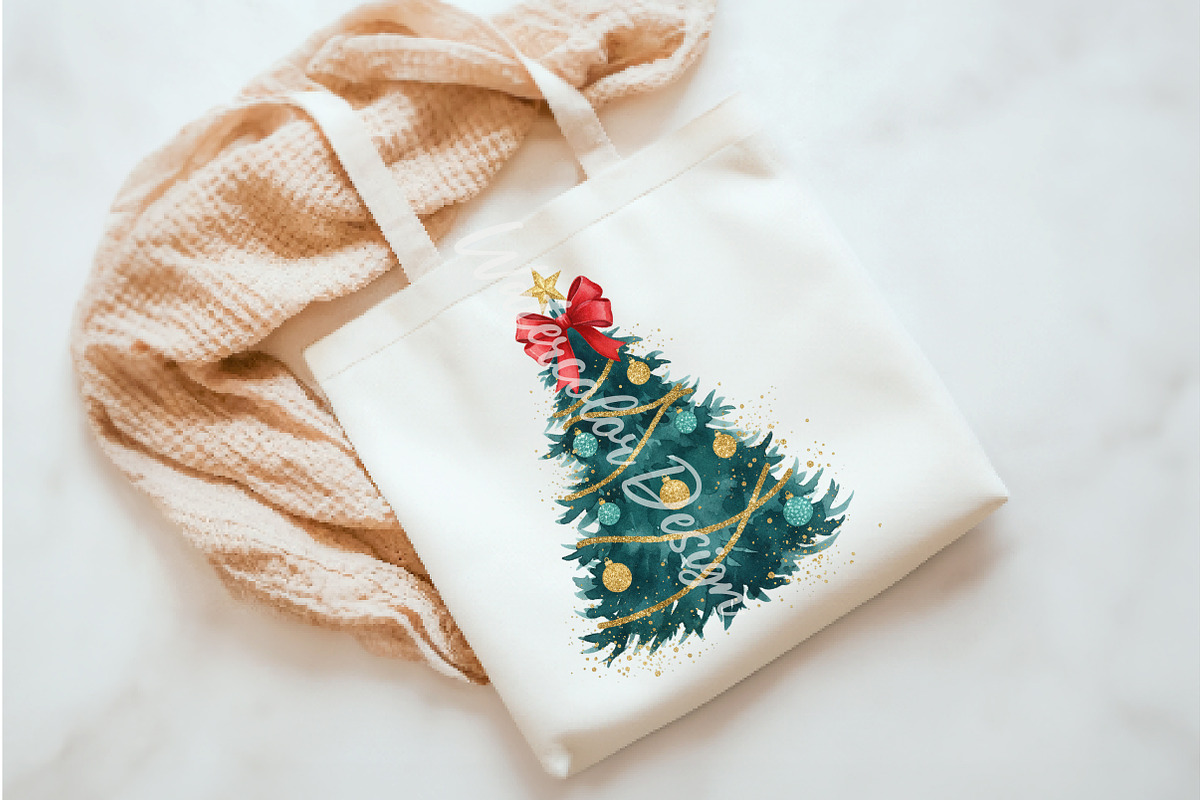 Glitter Tree Sublimation Design, an Illustration by Watercolor design (Photo 2 of 3)