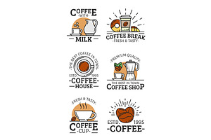 Coffee Vector Liear Icons With Cup