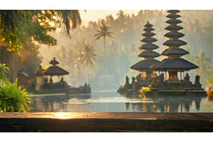 Balinese temples reflected in a, a Nature Photo by Igor Tichonow