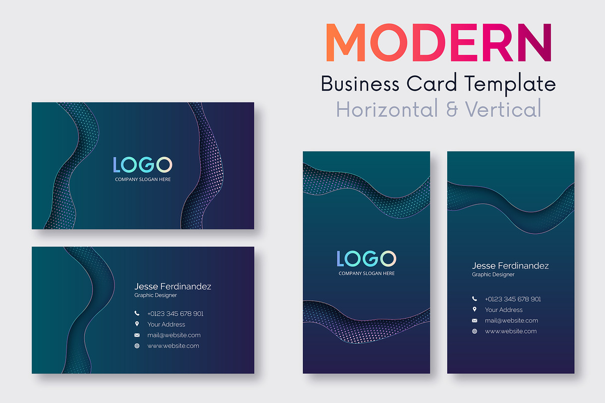 Modern 50 Business cards Bundle, a Business Card Template by M6 Gallery (Photo 24 of 52)