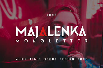 Majalenka Monoletter Techno Font, a Sans Serif Font by Monoletter Studio