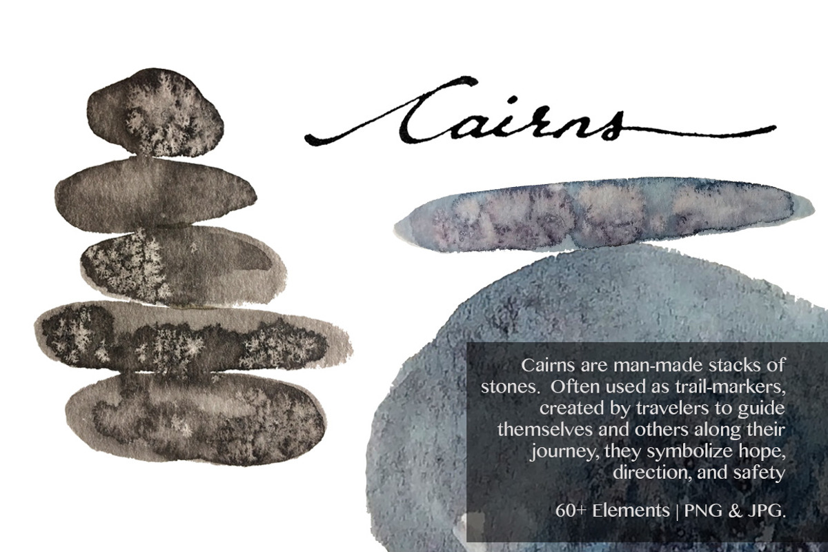 Watercolor Cairns - DIY Set, a Texture Illustration by amyxbao (Photo 1 of 4)
