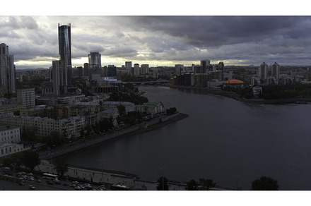 Grey city.Stock footage.Drone view, an Architecture Photo by Media Whale Stock