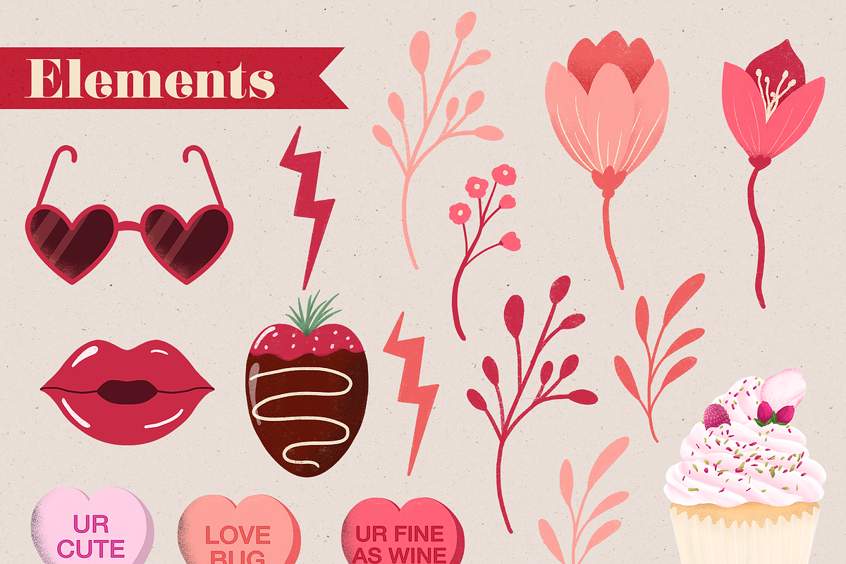 Nature-Inspired Valentine's Clipart, a Seasonal Illustration by The Audacious Brush (Photo 3 of 4)
