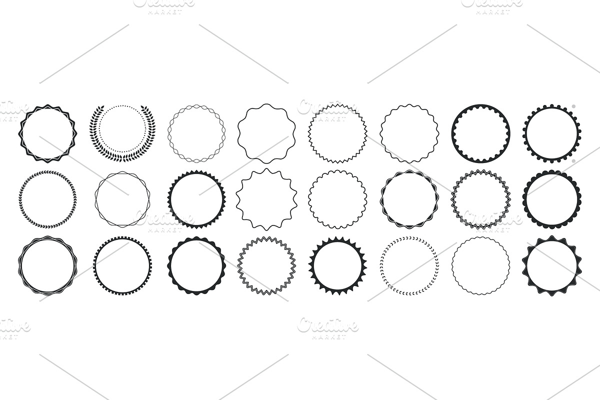 Set of decorative round frames, a Decorative Illustration by Yayasya (Photo 1 of 3)