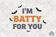 I’m Batty for You Halloween PNG, an Illustration by Craft Nest (Thumbnail 1 of 6)