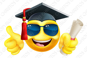 Emoji Graduate College Sunglasses, an Object Illustration by Christos Georghiou