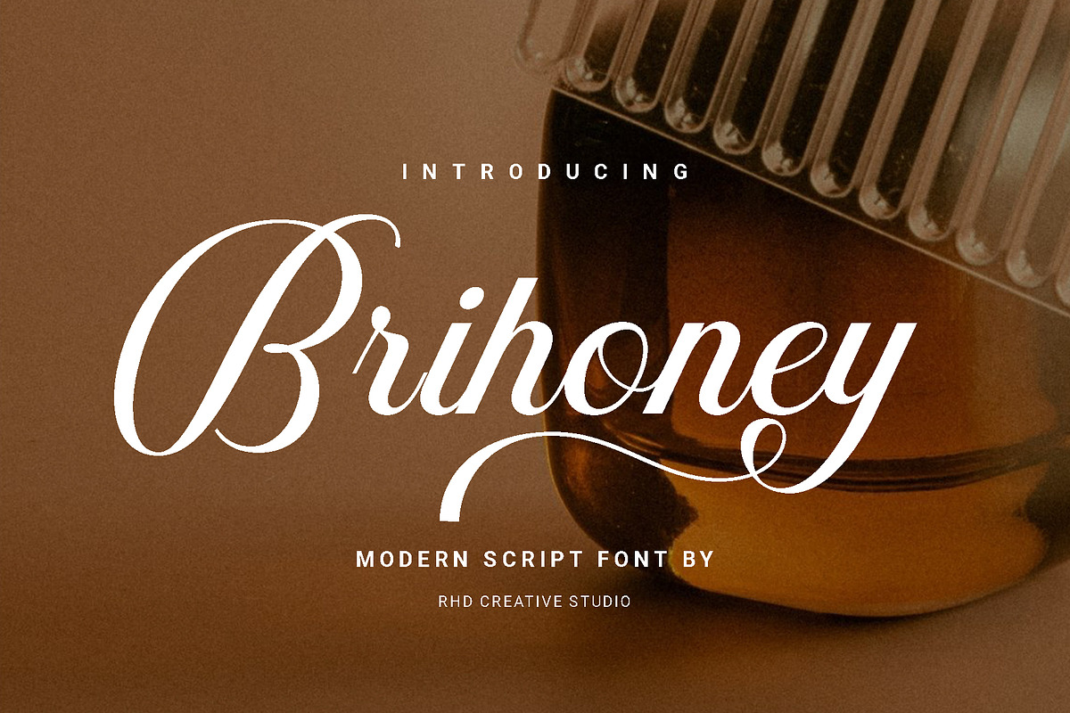 Brihoney - Modern Script Font, a Script Font by RHD Creative Studio (Photo 1 of 11)