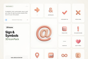 3D Sign & Symbols, an Emoji Icon by River Visual