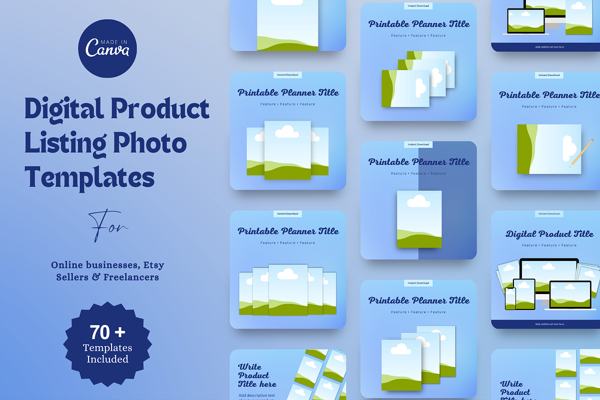 US Letter Etsy Listing Mockups Canva, a Design Template by The Chaos Project (Photo 1 of 7)