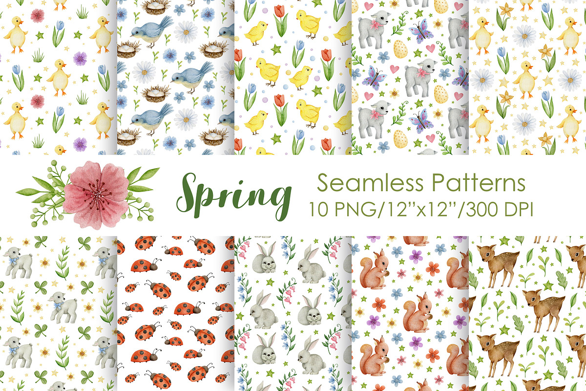 Watercolor Spring Collection., an Animal Illustration by Kira Konoshenko (Photo 7 of 21)
